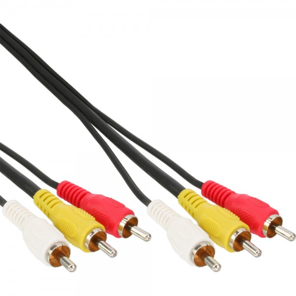 InLine® Cinch Kabel, Audio/Video 3x Cinch, Stecker / Stecker, 3m