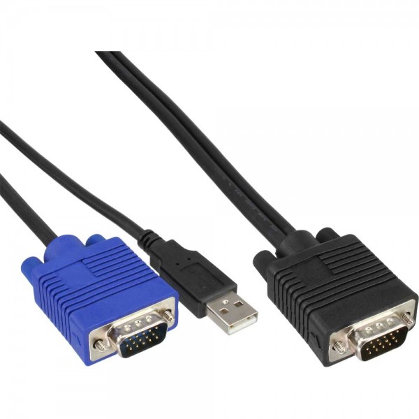 InLine® KVM Kabelsatz, USB, für 19" KVM Switch, Länge 1,8m