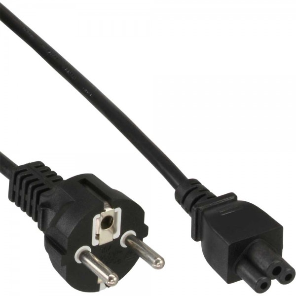 InLine® Netzkabel für Notebook, 3pol Kupplung, schwarz, 2m