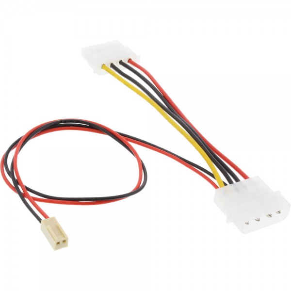 InLine® Mainboard Adapterkabel, 2pol Molex Buchse an 5,25" Y-Doppelstecker, 0,3m