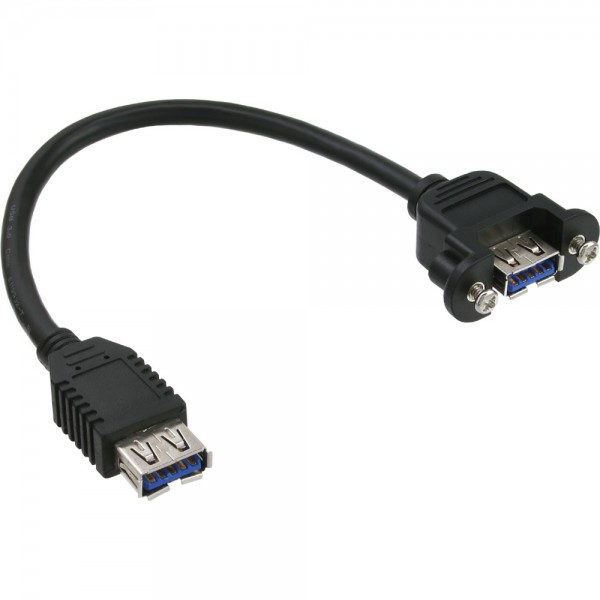 InLine® USB 3.0 Adapterkabel, Buchse A auf Einbaubuchse A, 0,2m