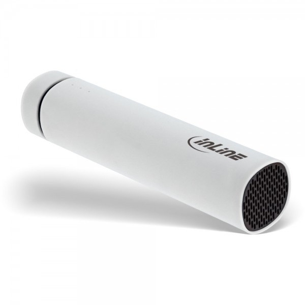 InLine® USB Soundbank Powerbank 2.200mAh, mit Lautsprecher und LED Statusanzeige, weiß