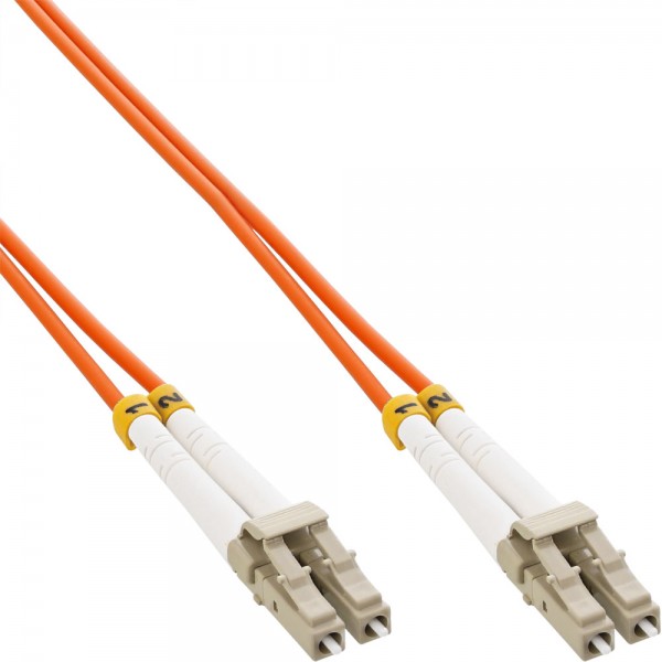 InLine® LWL Duplex Kabel, LC/LC, 50/125µm, OM2, 0,5m