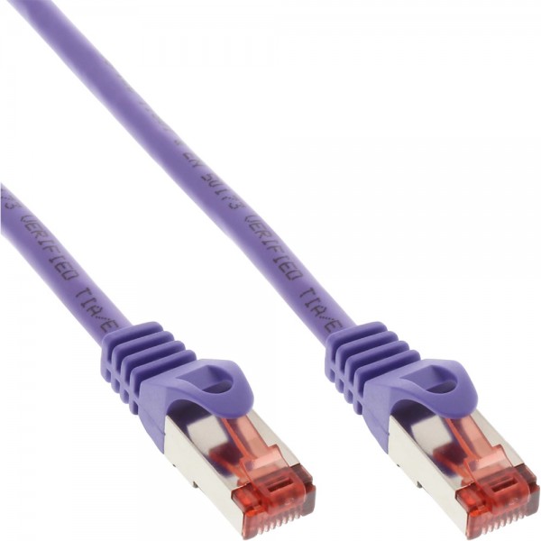 InLine® Patchkabel, S/FTP (PiMf), Cat.6, 250MHz, PVC, Kupfer, purple, 3m