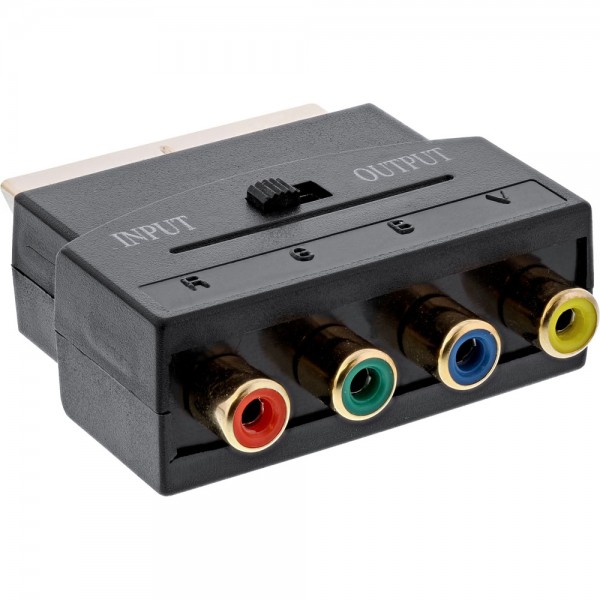 InLine® Scart Adapter, Scart Stecker an 4x Cinch Buchse (RGB+Composite)