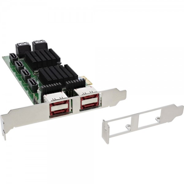 InLine® Schnittstellenkarte, 8x SATA 6Gb/s, mit 8x SATA + 4x eSATA, PCIe 2.0 (PCI-Express)