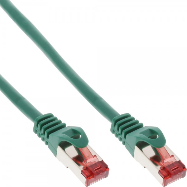 InLine® Patchkabel, S/FTP (PiMf), Cat.6, 250MHz, PVC, Kupfer, grün, 0,5m