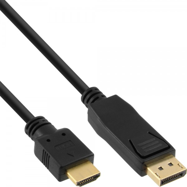 InLine® DisplayPort zu HDMI Konverter Kabel, schwarz, 0,5m