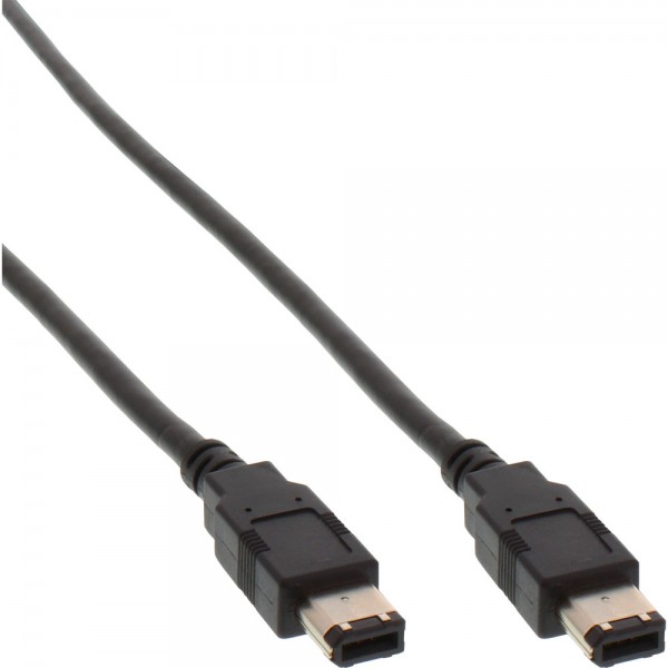 InLine® FireWire Kabel, IEEE1394 6pol Stecker / Stecker, schwarz, 1,8m