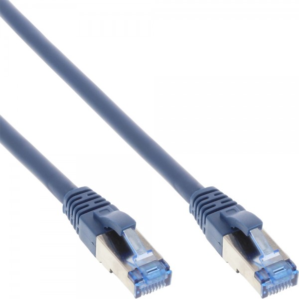 InLine® Patchkabel, S/FTP (PiMf), Cat.6A, 500MHz, halogenfrei, Kupfer, blau, 5m