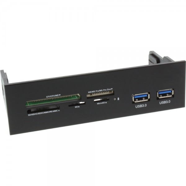 InLine® Frontpanel für den DVD-Schacht, Cardreader, 2x USB 3.0