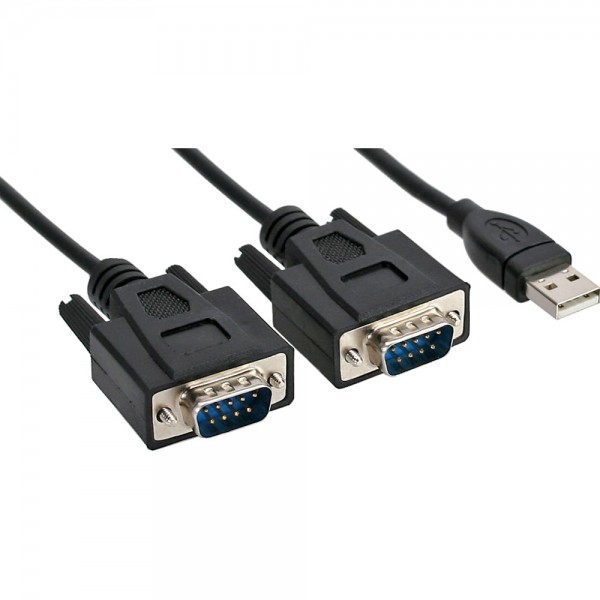 InLine® USB zu 2x Seriell Adapterkabel Stecker A an 2x 9pol Sub D Stecker