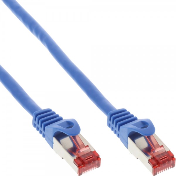 InLine® Patchkabel, S/FTP (PiMf), Cat.6, 250MHz, PVC, Kupfer, blau, 7,5m