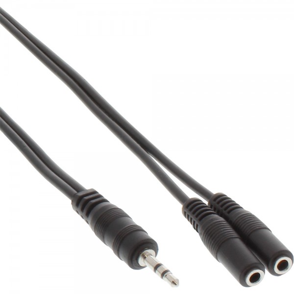 InLine® Klinken Y-Kabel, 3,5mm Klinke Stecker an 2x 3,5mm Klinke Buchse, Stereo, 5m
