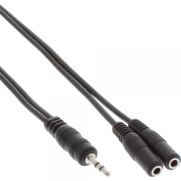 InLine® Klinken Y-Kabel, 3,5mm Klinke Stecker an 2x 3,5mm Klinke Buchse, Stereo, 1m