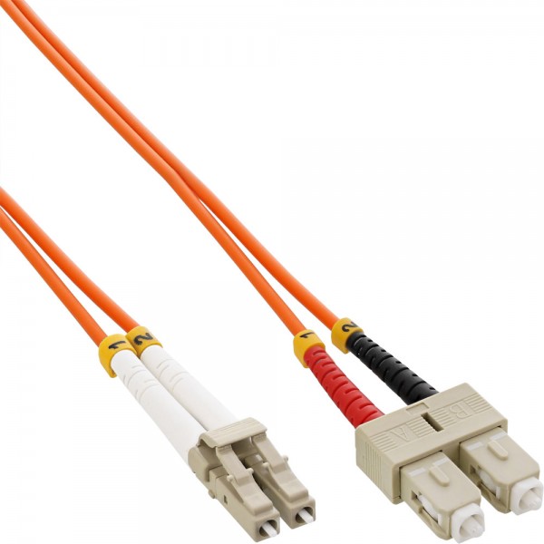 InLine® LWL Duplex Kabel, LC/SC, 62,5/125µm, OM1, 1m