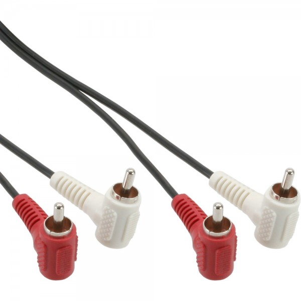 InLine® Cinch Kabel, 2x Cinch, Stecker / Stecker gewinkelt, 1,2m