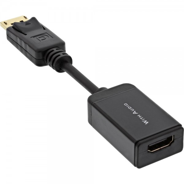 InLine® DisplayPort zu HDMI Adapterkabel mit Audio, DisplayPort Stecker auf HDMI Buchse, schwarz