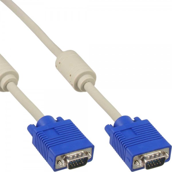 InLine® S-VGA Kabel, 15pol HD Stecker / Stecker, beige, 0,5m