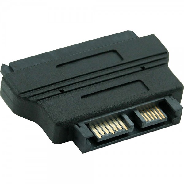 InLine® Adapter SATA, SATA 22pol. Stecker (7+15) auf Slimline SATA 13pol. Buchse (7+6)