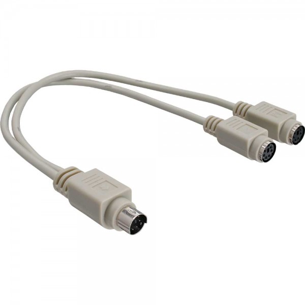 InLine® PS/2 Y-Kabel, Maus+Tastatur an Notebook