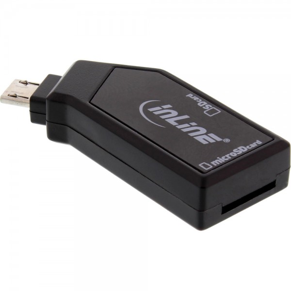 InLine® OTG Mobile Card Reader, USB 2.0, für SD und microSD, für Android Smartphone und Tablet