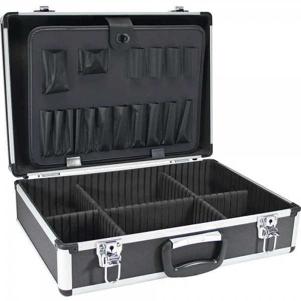 InLine® Werkzeugkoffer, Aluminium schwarz, unbestückt, abschließbar
