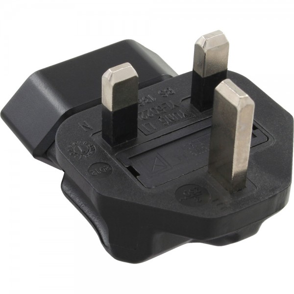 InLine® Reiseadapter, England Stecker zu Euro Buchse, gewinkelt