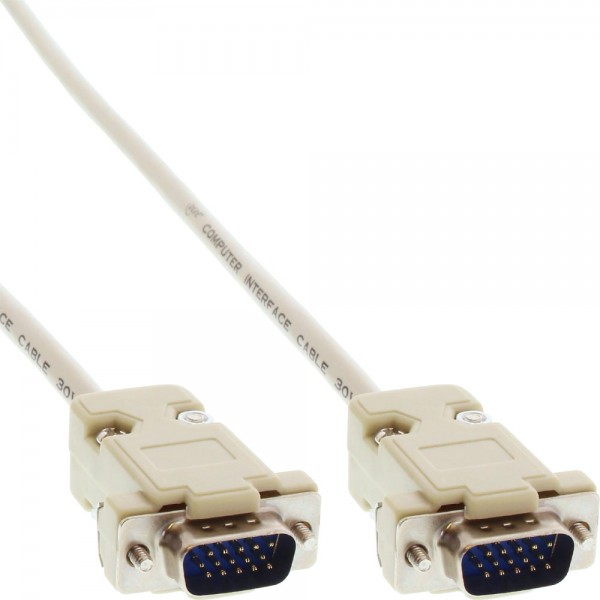 InLine® VGA Kabel, 15pol HD Stecker / Stecker, geschraubt, 1m