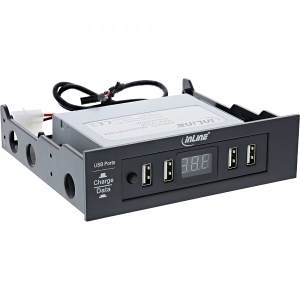 InLine® USB Powerpanel Hub, Frontpanel mit 4 USB Ports und Display