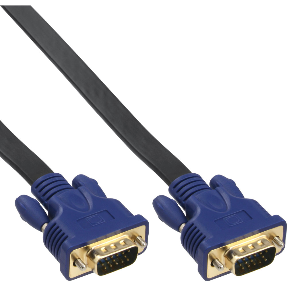 Stecker schwarz 7,5m InLine S-VGA Flachkabel 15pol HD Stecker 
