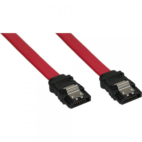 InLine® SATA Anschlusskabel, mit Sicherheitslasche, 0,3m