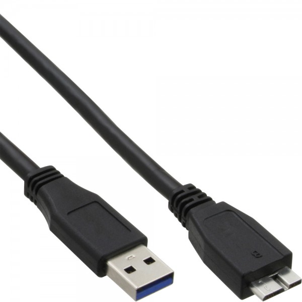 InLine® USB 3.0 Kabel, A an Micro B, schwarz, 5m
