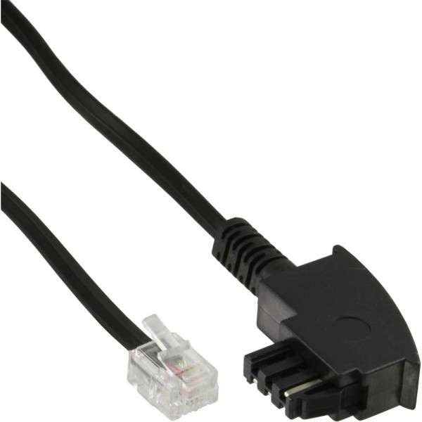 InLine® TAE-F Kabel, 6polig/4adrig, für Import, TAE-F Stecker an RJ11 Stecker, 1m