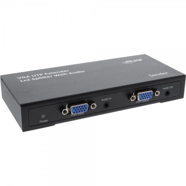 InLine® 1 zu 2 VGA Extender & Splitter über UTP, mit Audio, Sendeeinheit bis 300m