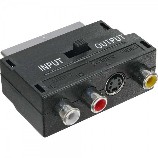 InLine® Scart Adapter, Scart (in/out) an 3x Cinch Buchse und 1x S-VHS Buchse