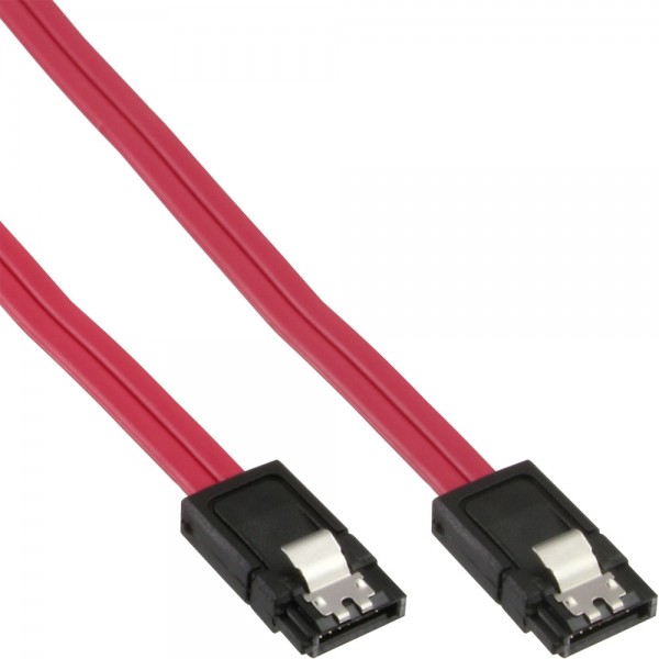 InLine® SATA 6Gb/s Kabel, mit Lasche, 0,3m