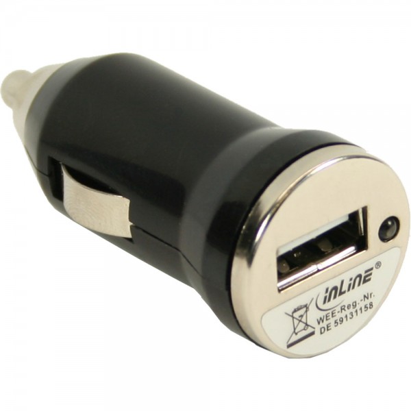 InLine® USB KFZ Ladegerät Stromadapter, 12/24VDC zu 5V DC/1A, Mini