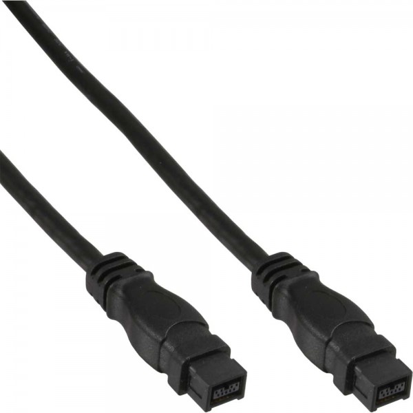 InLine® FireWire Kabel, IEEE1394 9pol Stecker / Stecker, schwarz, 1,8m