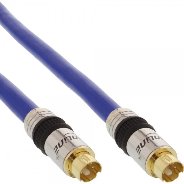 InLine® S-VHS Kabel, PREMIUM, vergoldete Stecker, 4pol mini DIN Stecker / Stecker, 3m