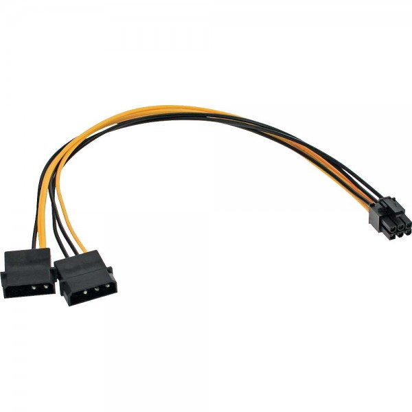 InLine® Stromadapter intern, 2x4pol zu 6pol für PCIe (PCI-Express) Grafikkarten