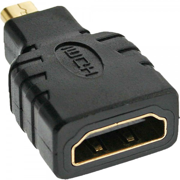 InLine® HDMI Adapter, HDMI A Buchse auf Micro HDMI D Stecker, 4K2K kompatibel, vergoldete Kontakte