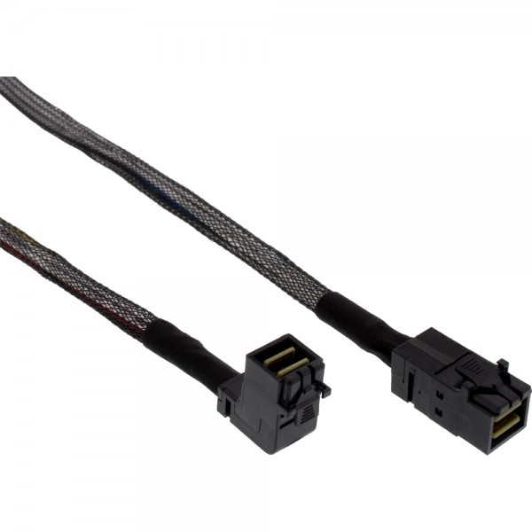 InLine® Mini SAS HD Kabel, SFF-8643 zu SFF-8643, einseitig gewinkelt, mit Sideband, 1m