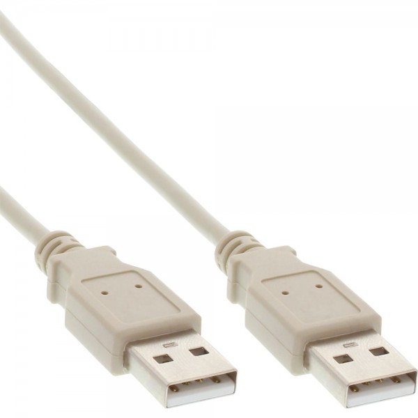 InLine® USB 2.0 Kabel, A an A, beige, 3m