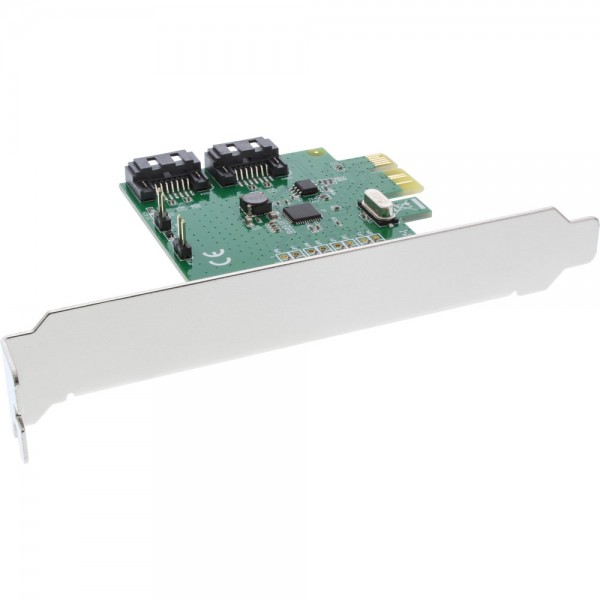 InLine® Schnittstellenkarte, 2-fach SATA 6Gb/s, x1 PCIe 2.0, RAID 0/1/SPAN, mit Low-Profile Slotblec