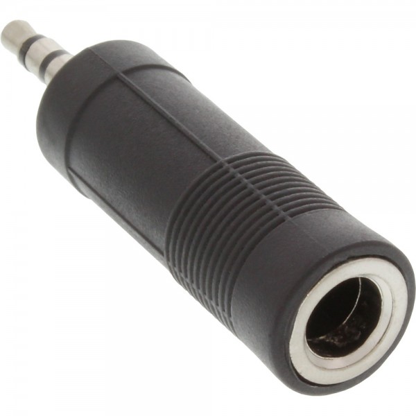 InLine® Audio Adapter, 3,5mm Klinke Stecker Stereo an 6,3mm Klinke Buchse, Stereo