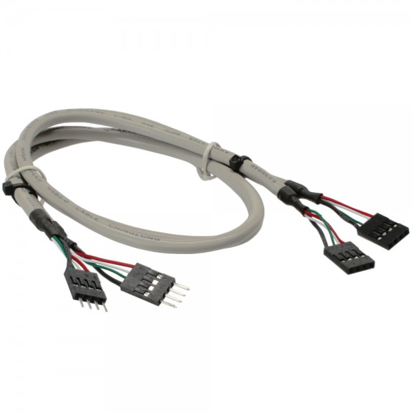 InLine® USB 2.0 Verlängerung, intern, 2x 4pol Pfostenstecker auf Pfostenbuchse, 0,6m