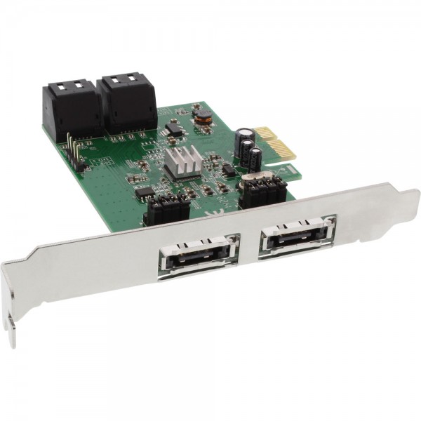 InLine® Schnittstellenkarte, 4x SATA 6Gb/s, mit 4x SATA + 2x eSATA, PCIe 2.0 (PCI-Express)