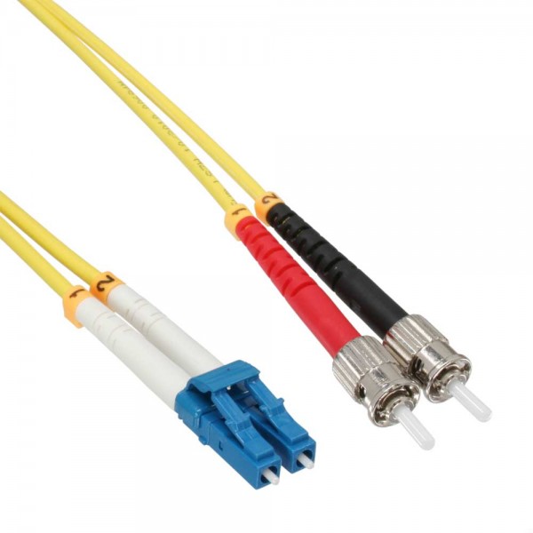 InLine® LWL Duplex Kabel, LC/ST, 9/125µm, OS2, 10m