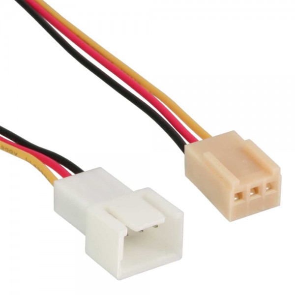 InLine® Lüfterkabel Verlängerung, 3pol Molex Stecker / Buchse, Länge 0,3m